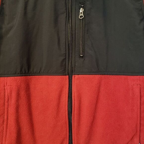 COLUMBIA Deep Red/Black Fleece Jacket - Picture 3 of 5